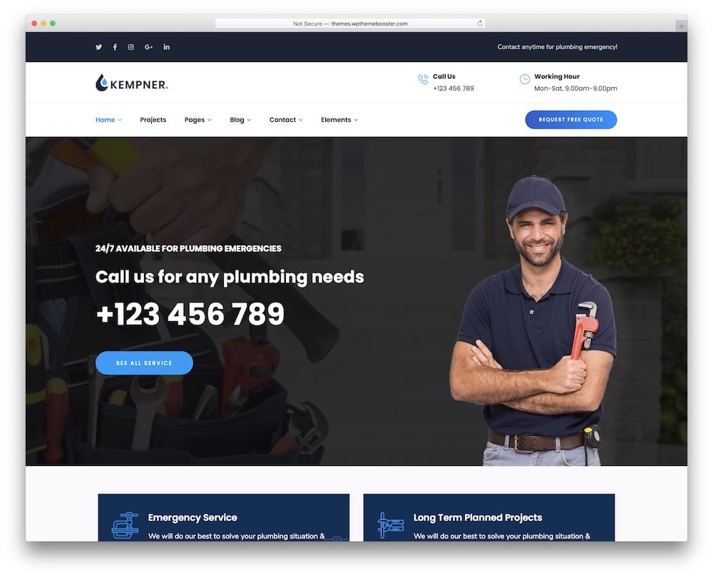 kempner plumber wordpress theme