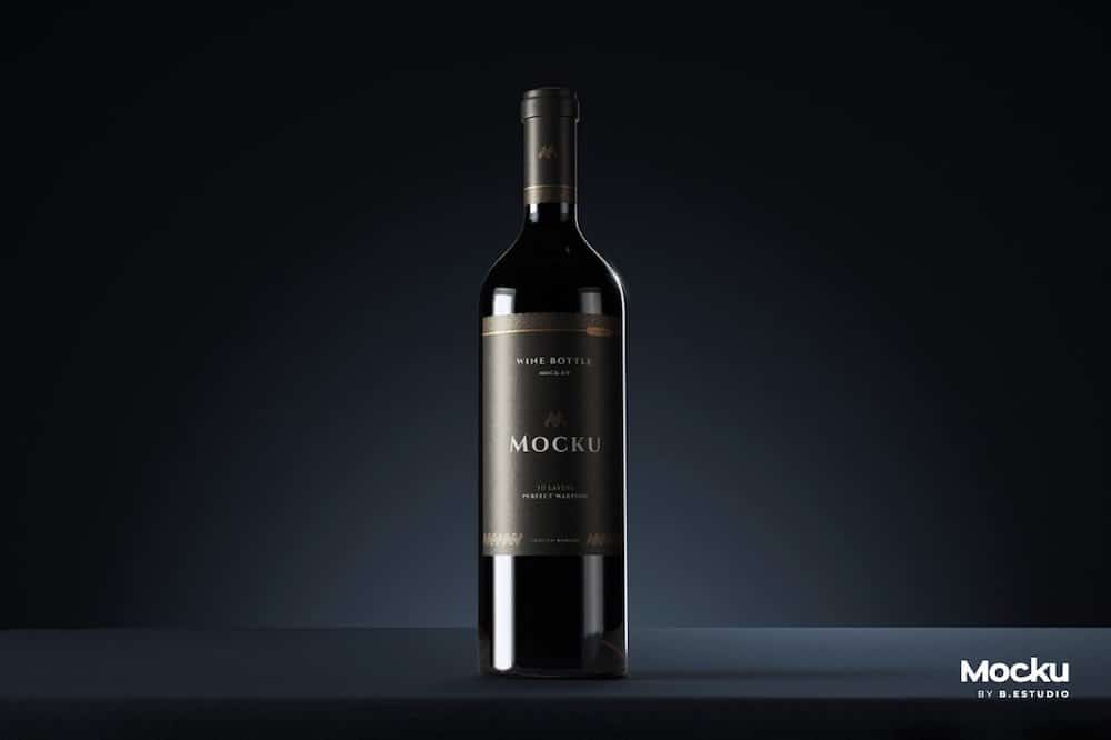 luxury wine bottle mockup