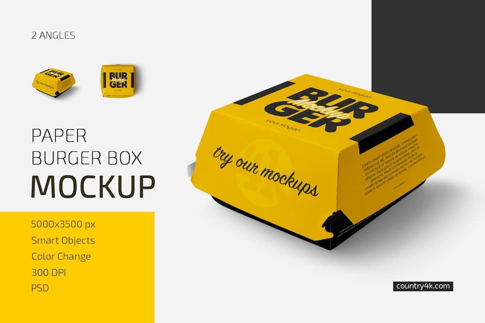 Download 10 Burger Box Mockups Free & Premium 2021 - ULTIDA