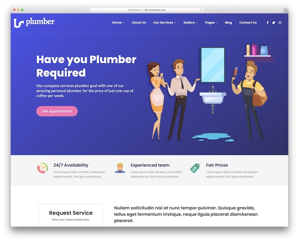 plumberpro wordpress theme for plumbers