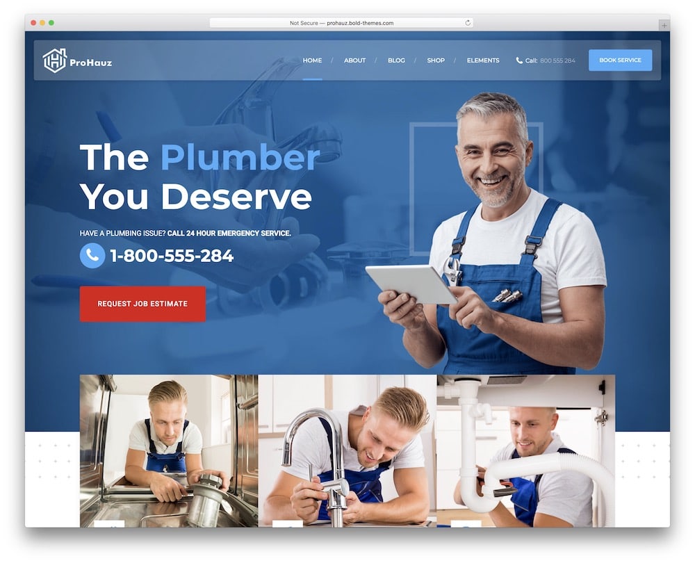 prohauz plumber and handyman wordpress theme