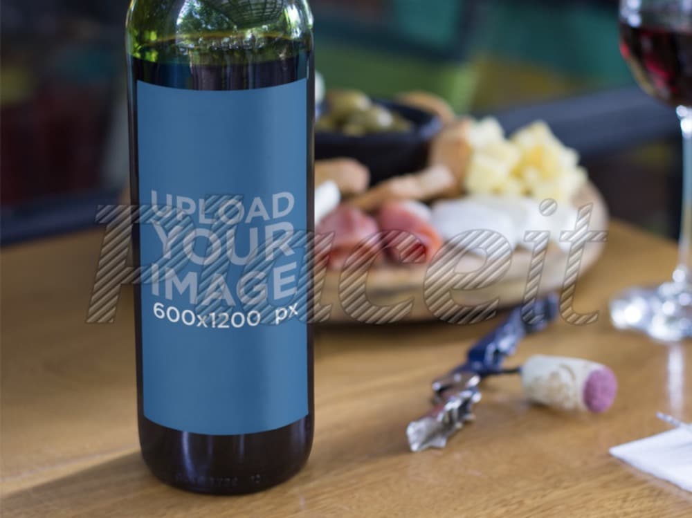 realistic wine label mockup