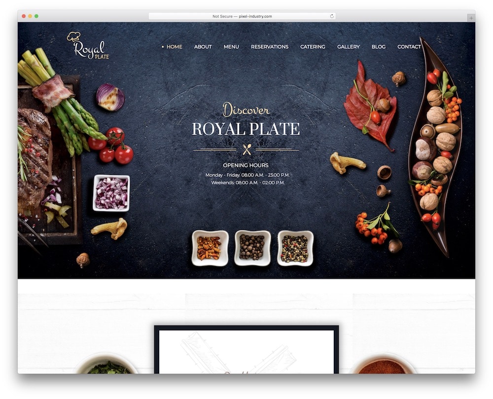 royal plate catering wordpress theme