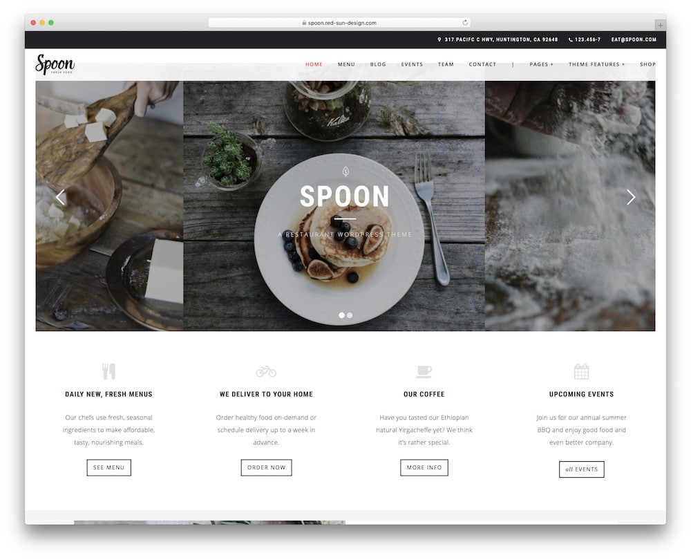 spoon catering and restaurant wordpress theme