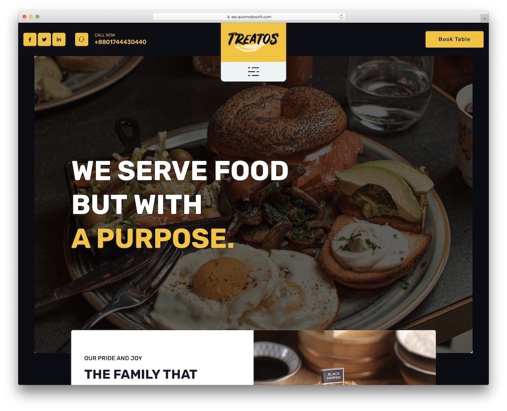 treatos catering and food wordpress theme