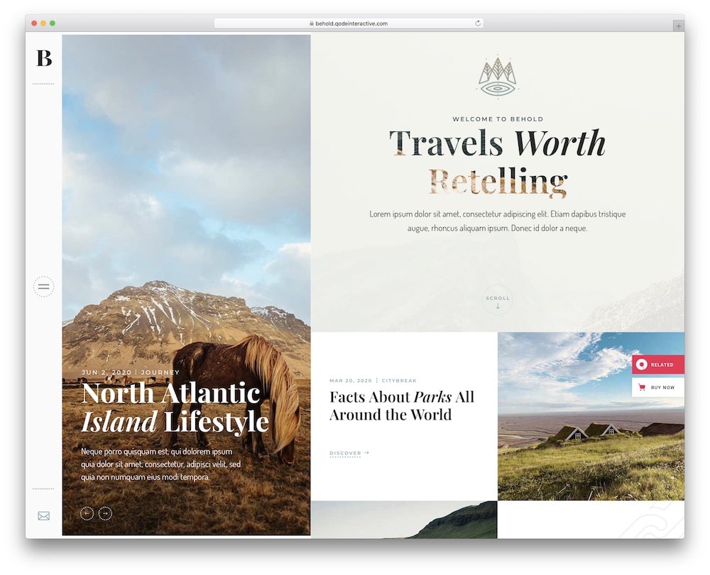 behold travel blog wordpress theme