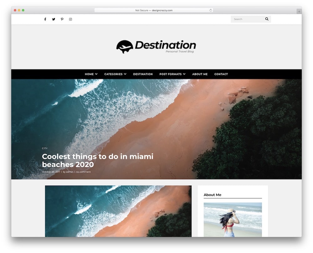 destination travel blog wordpress theme