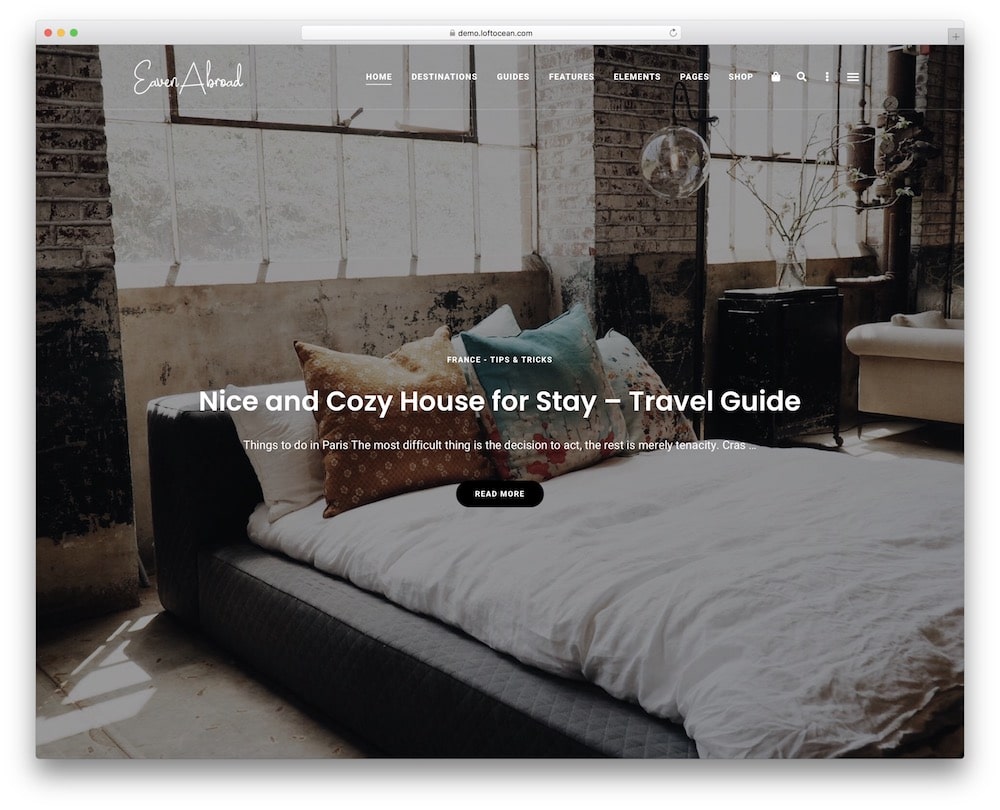 eaven travel blog wordpress theme