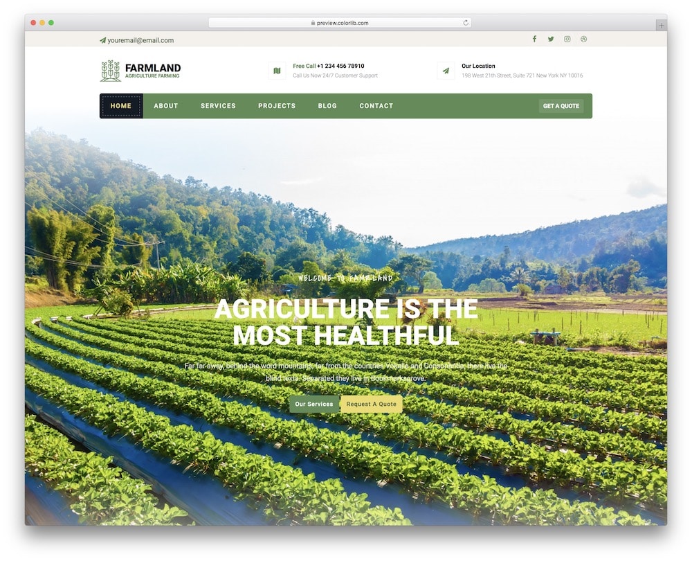 farmland bootstrap parallax template