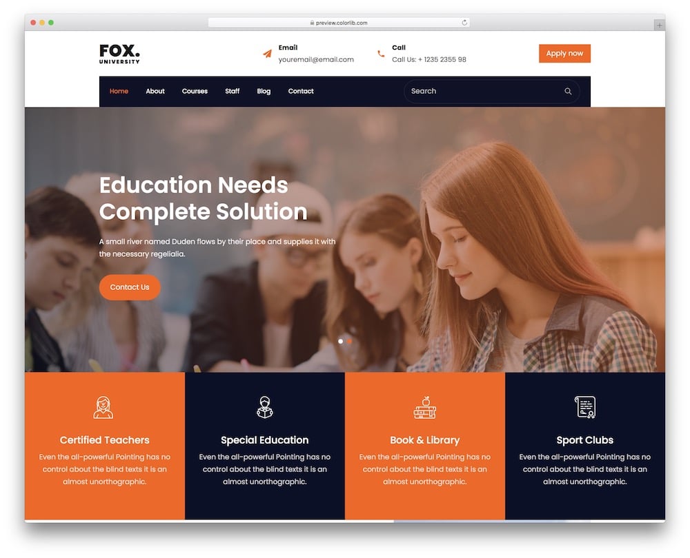 fox 3d parallax website template