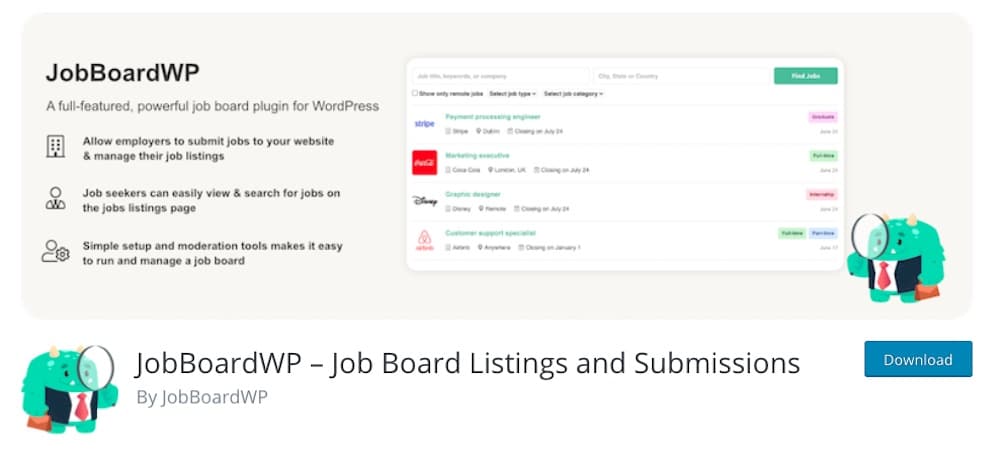 jobboardwp job listings submissions