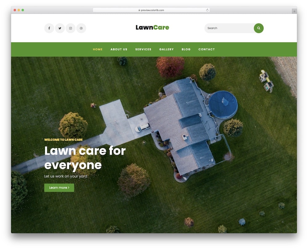 lawncare parallax html website template