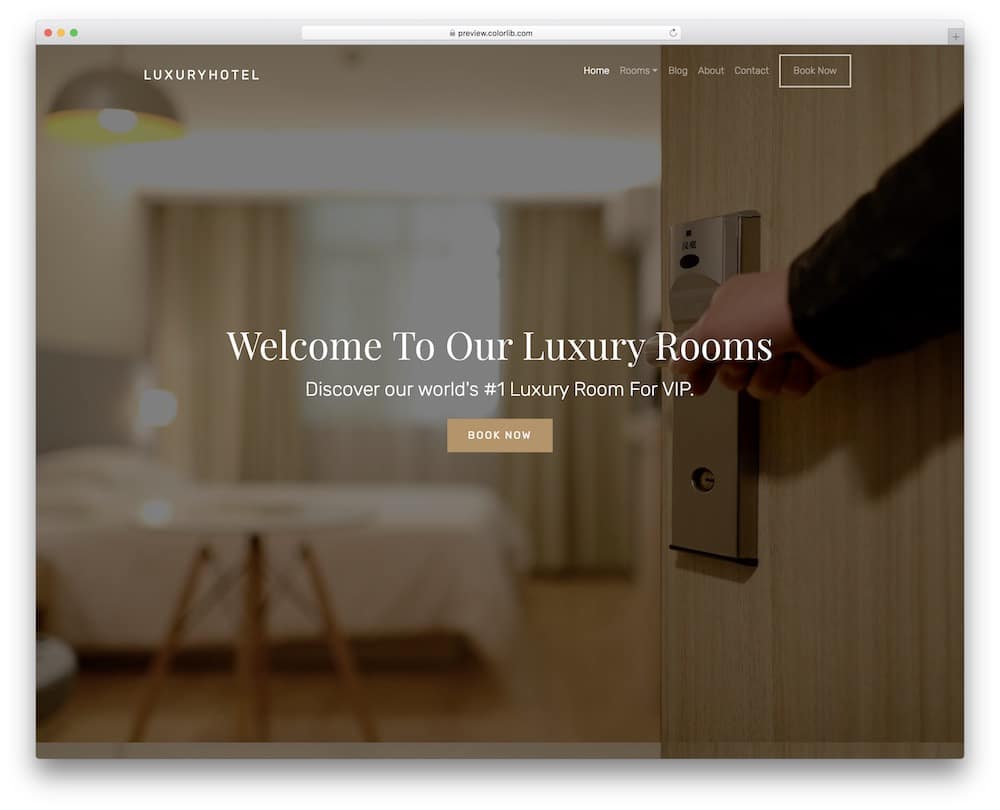 luxury hotel parallax website template