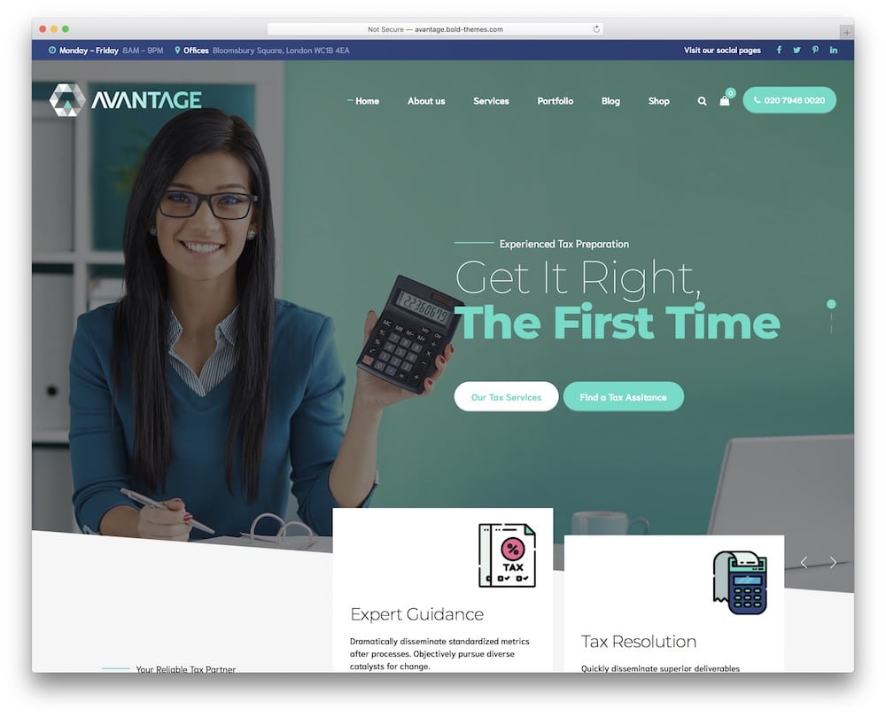 avantage accounting website template