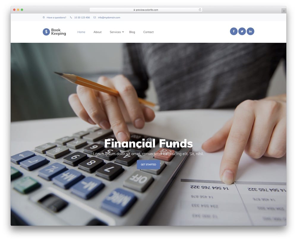 book keeping accountant website template