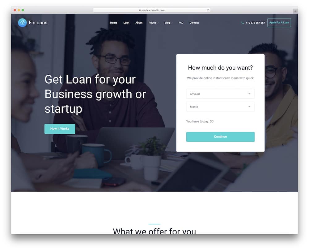 finloans accounting firm website template