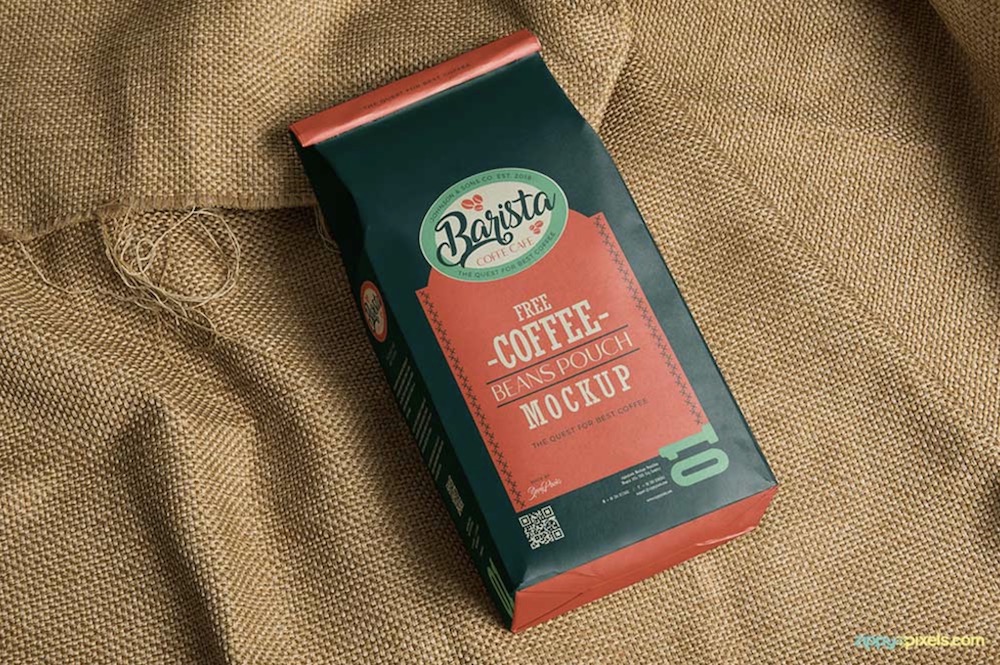 free coffee packaging psd mockup