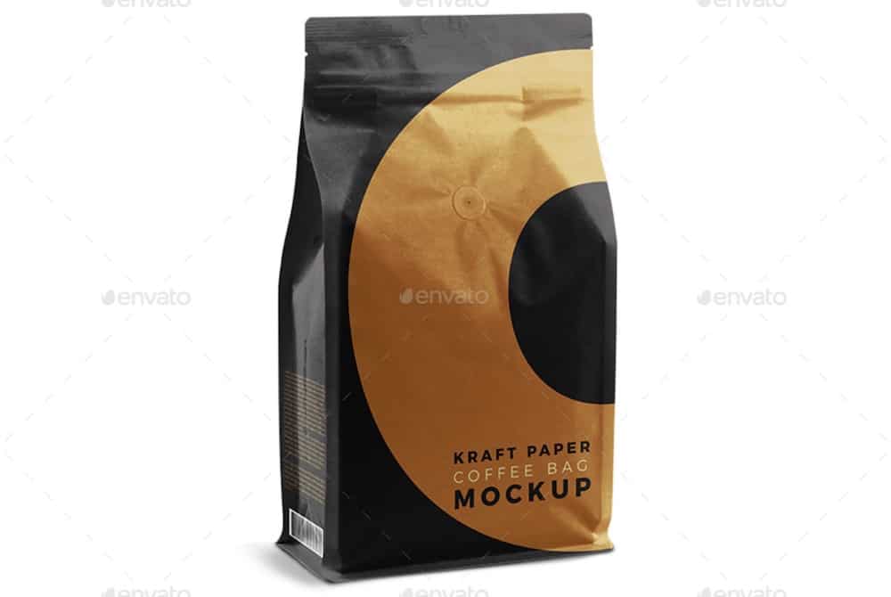 kraft paper coffee bag mockup