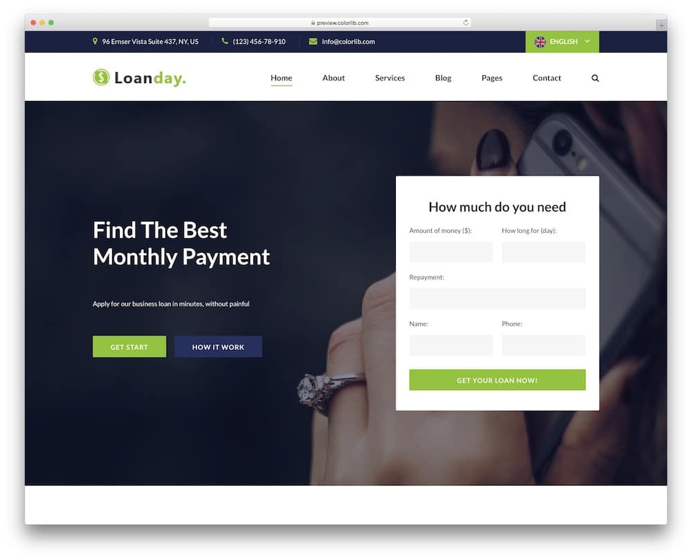 loanday accountant website template