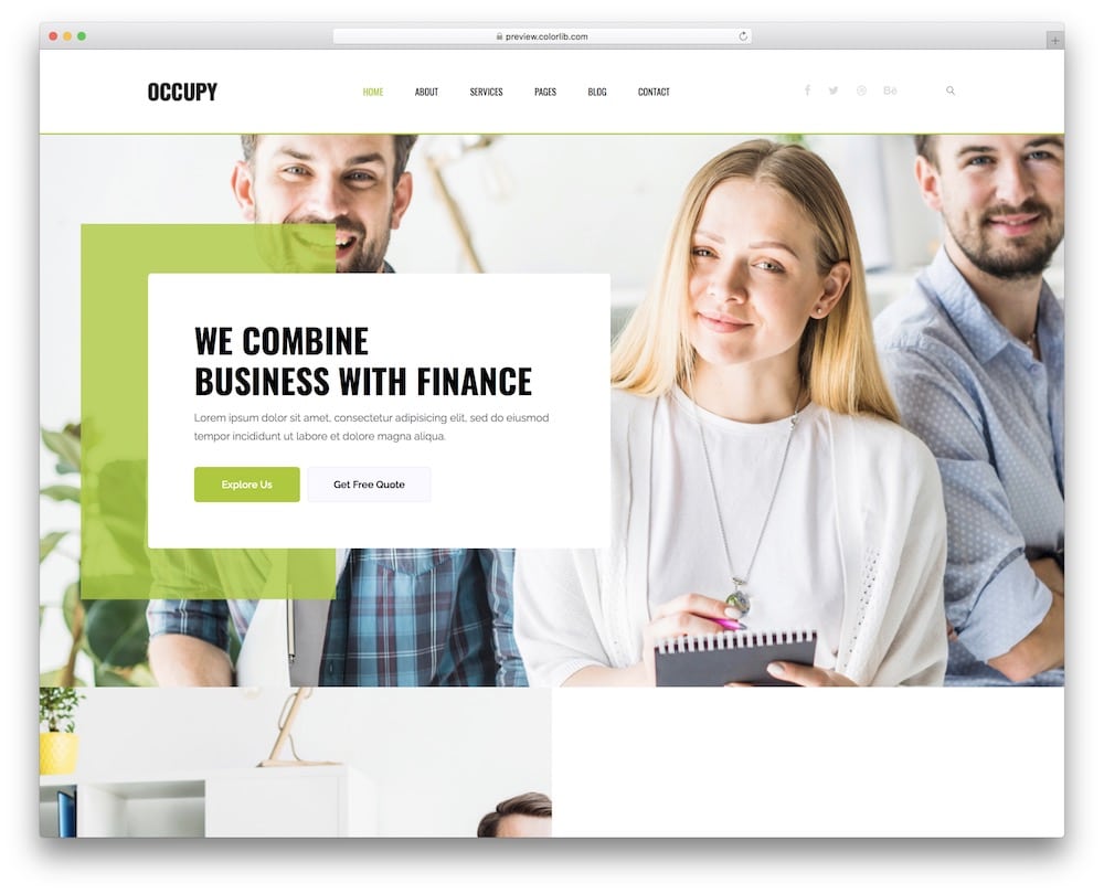 occupy accountant website template