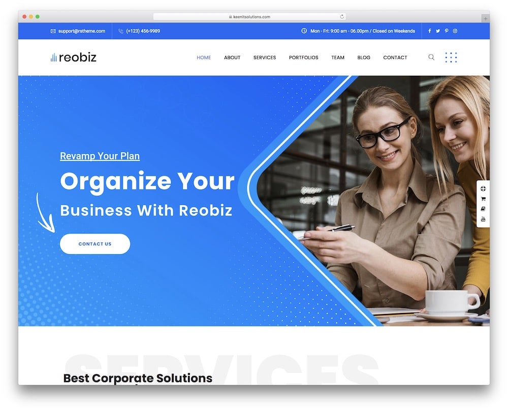 reobiz ca firm website template