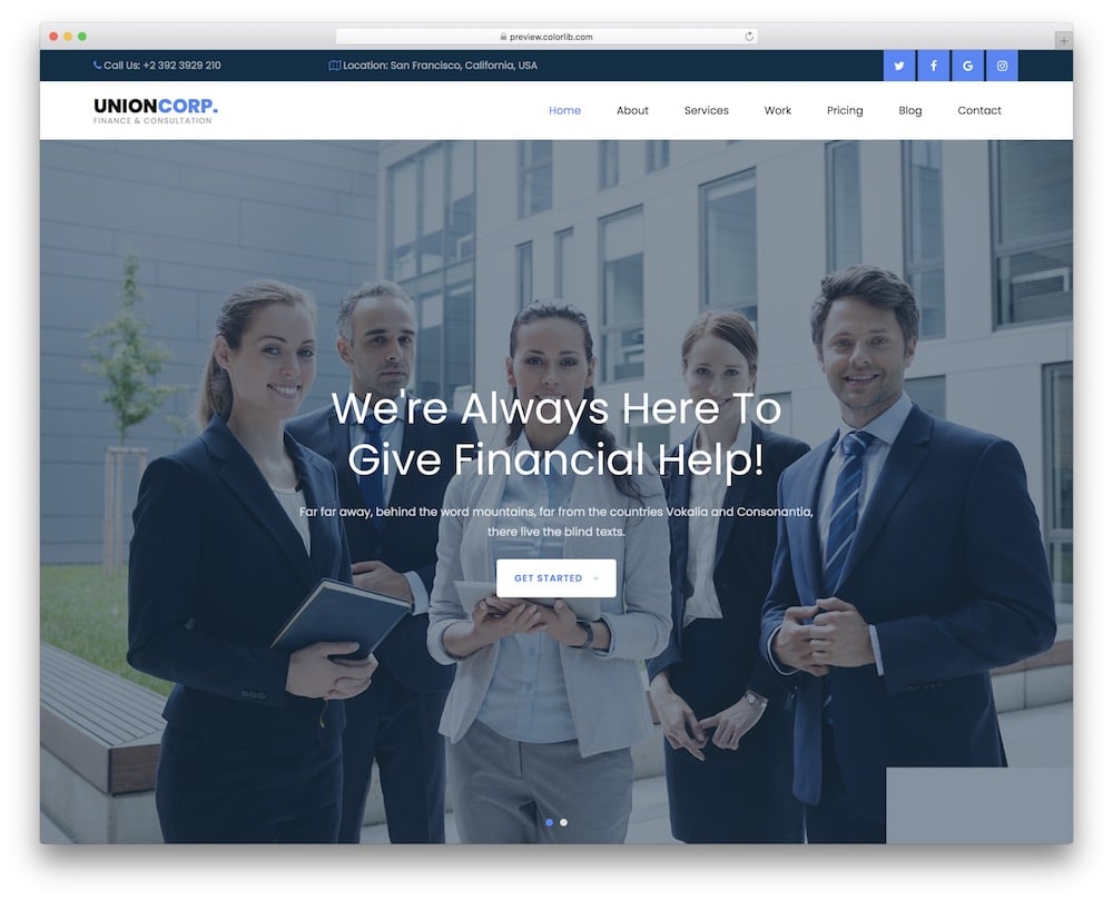 unioncorp ca firm website template