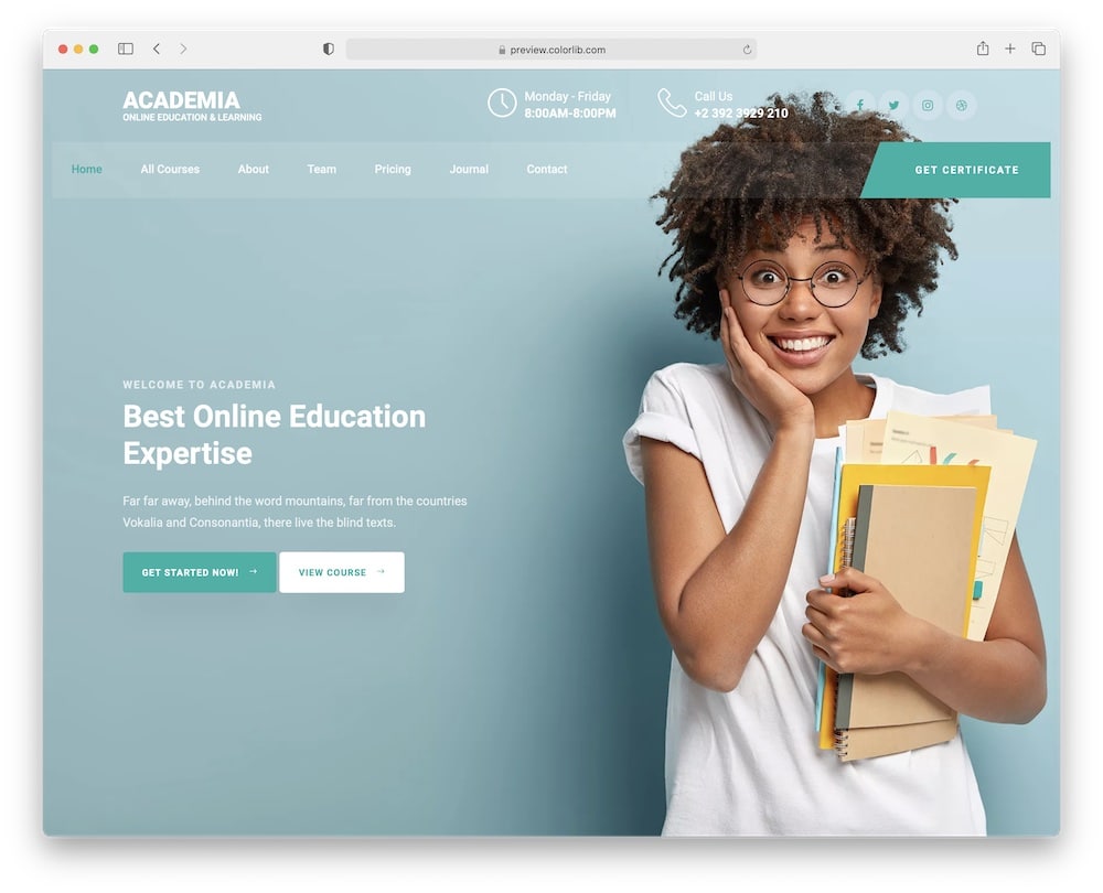 academia academy website template