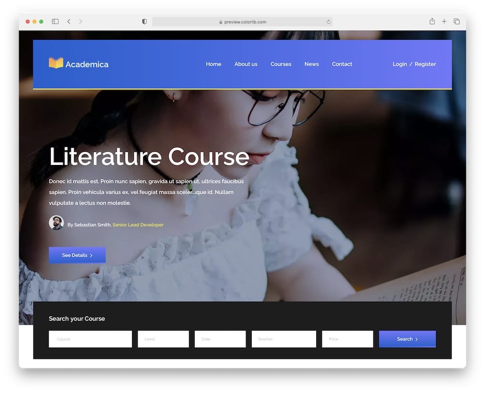 academica website template