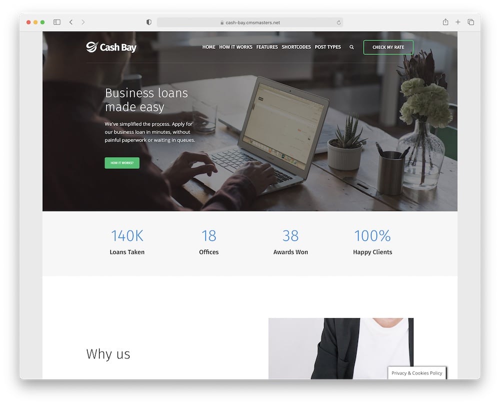 cash bay banking wordpress theme