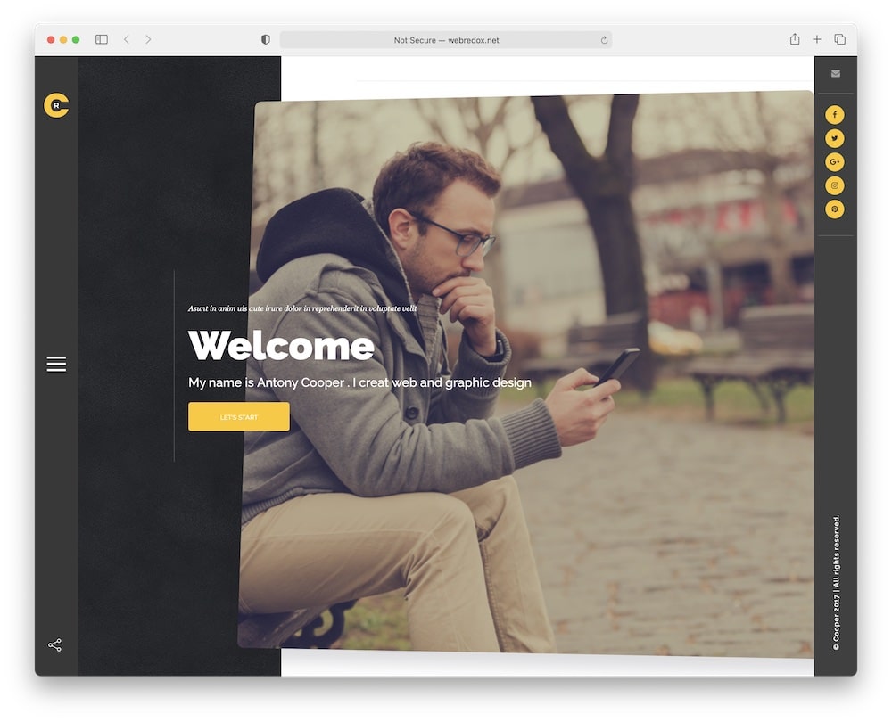 cooper biography wordpress theme