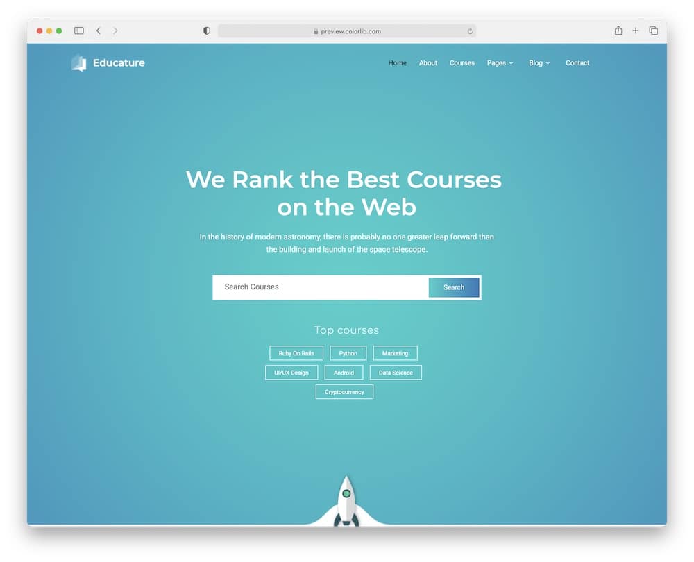 educature education academy website template