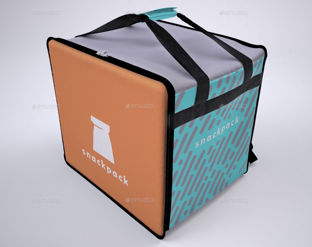 food delivery backpack mockup