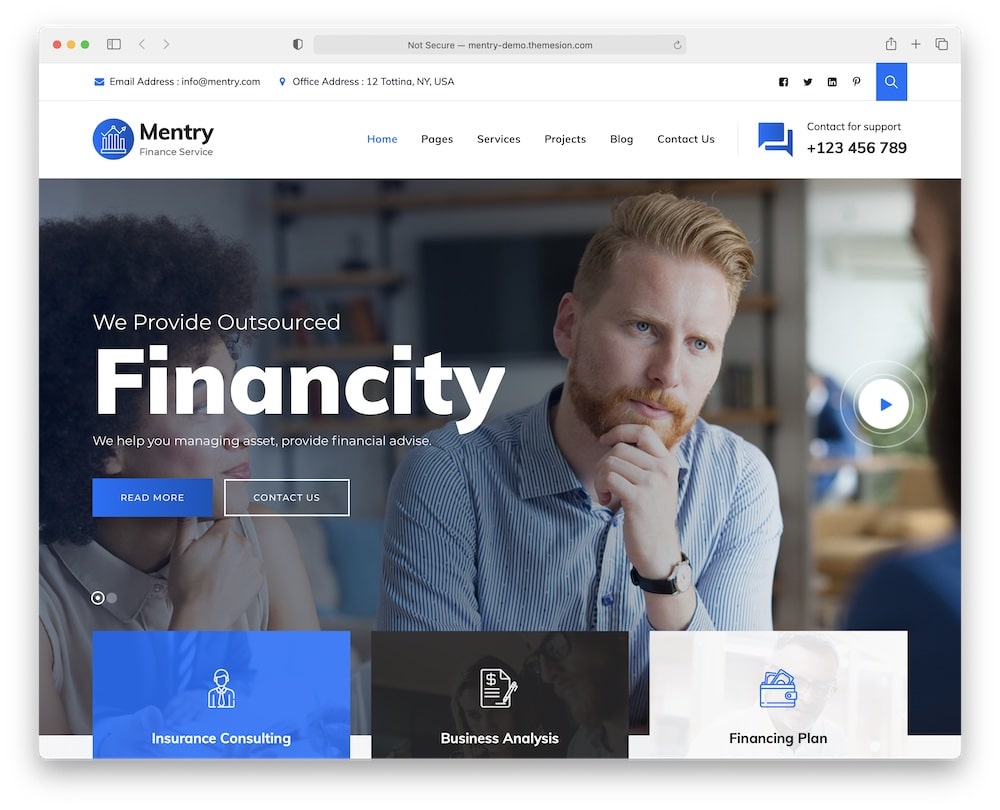 mentry online banking wordpress theme