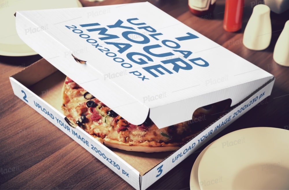 mockup of a customizable pizza box