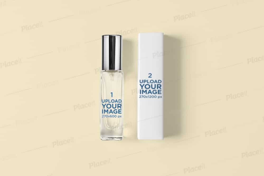 mockup of a slim perfume bottle