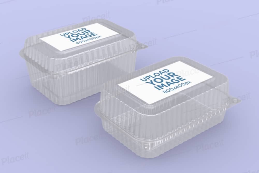 Free Take Away Plastic Box Food Container Mockup PSD Set - Good Mockups