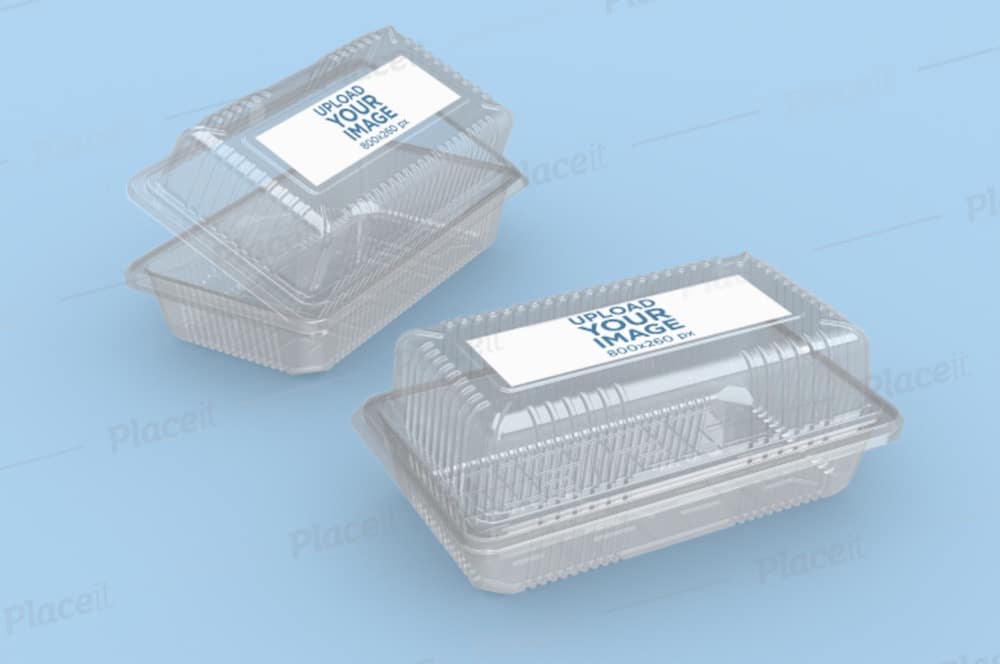 Clear Plastic Container Mockup - Free Download Images High Quality PNG, JPG