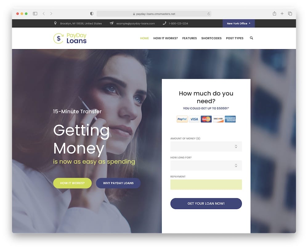 payday loans banking finance wordpress theme