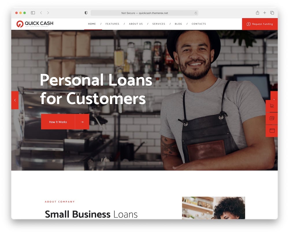 quick cash banking loan wordpress theme