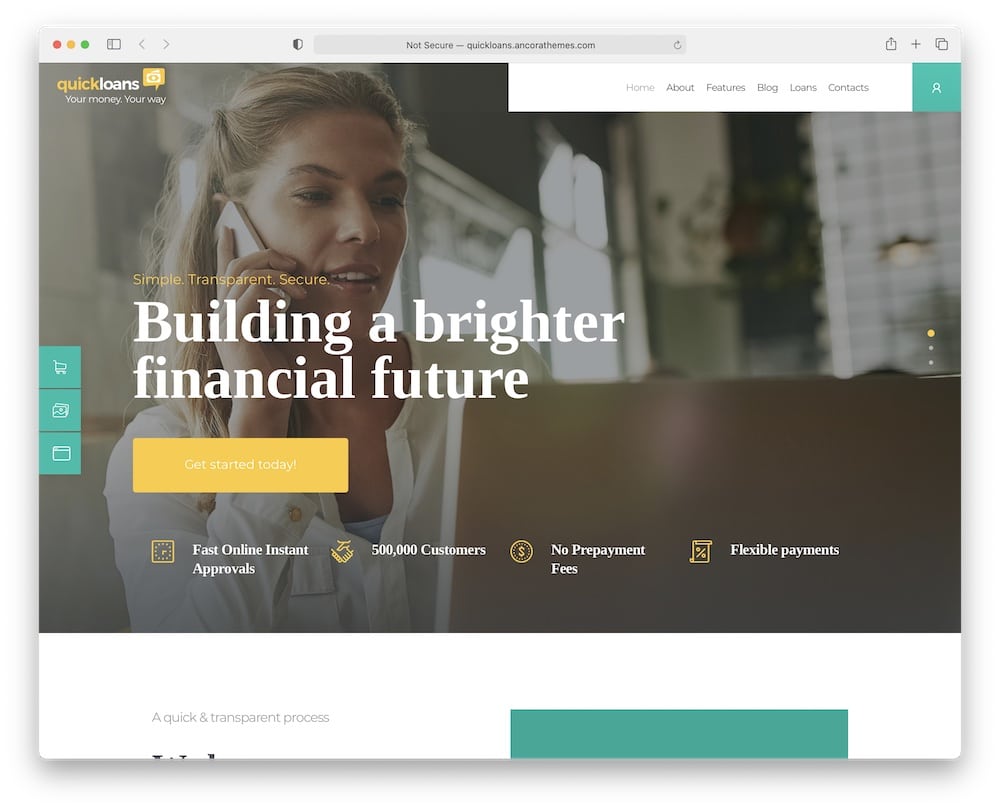 quickloans bank wordpress theme