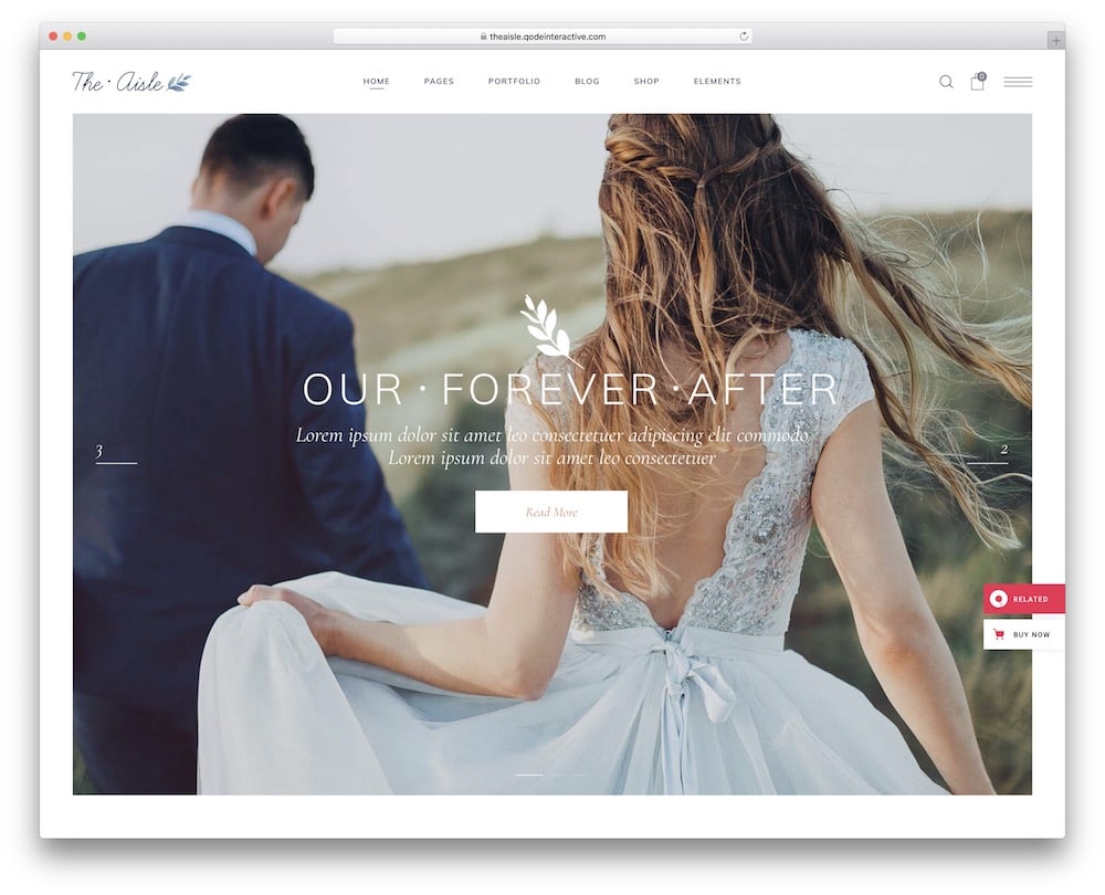 the aisle wedding wordpress theme