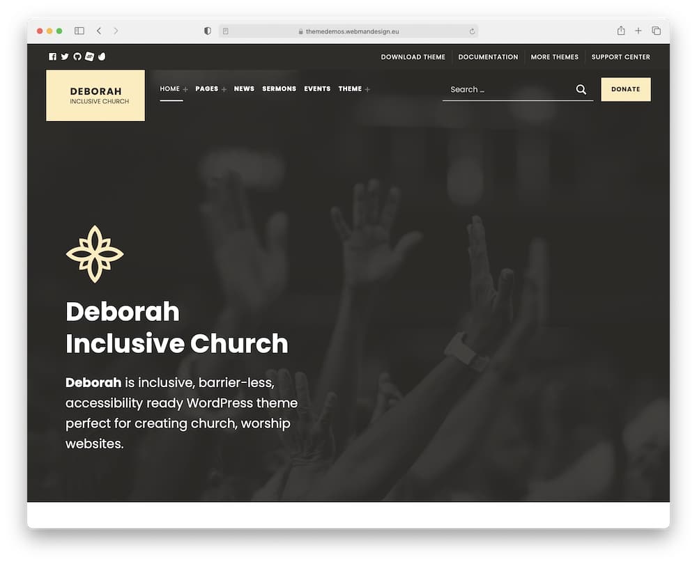 deborah beaver builder wordpress church theme