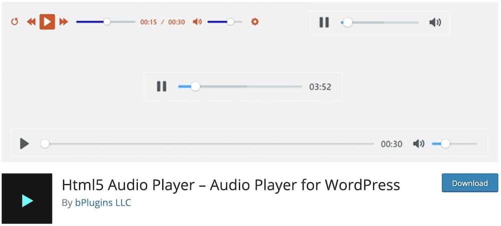 html5 audio player free wordpress plugin