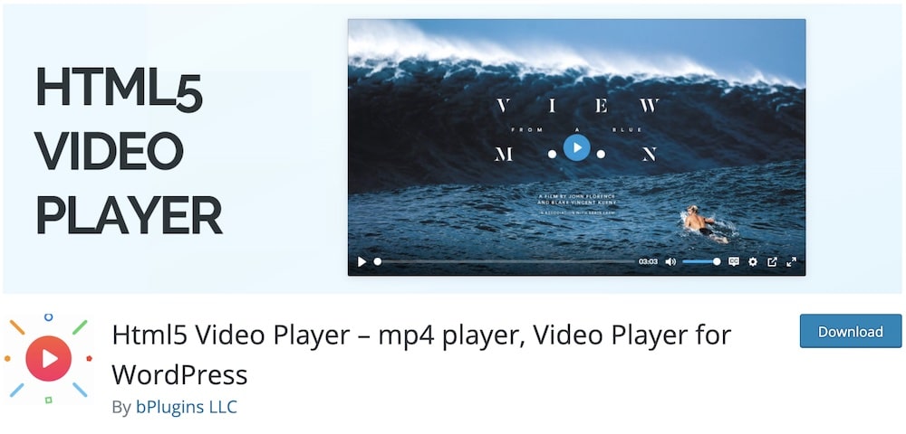 html5 video player free wordpress plugin