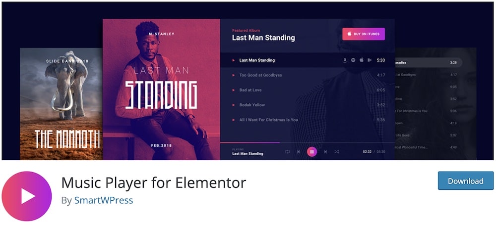 music player for elementor free wordpress plugin