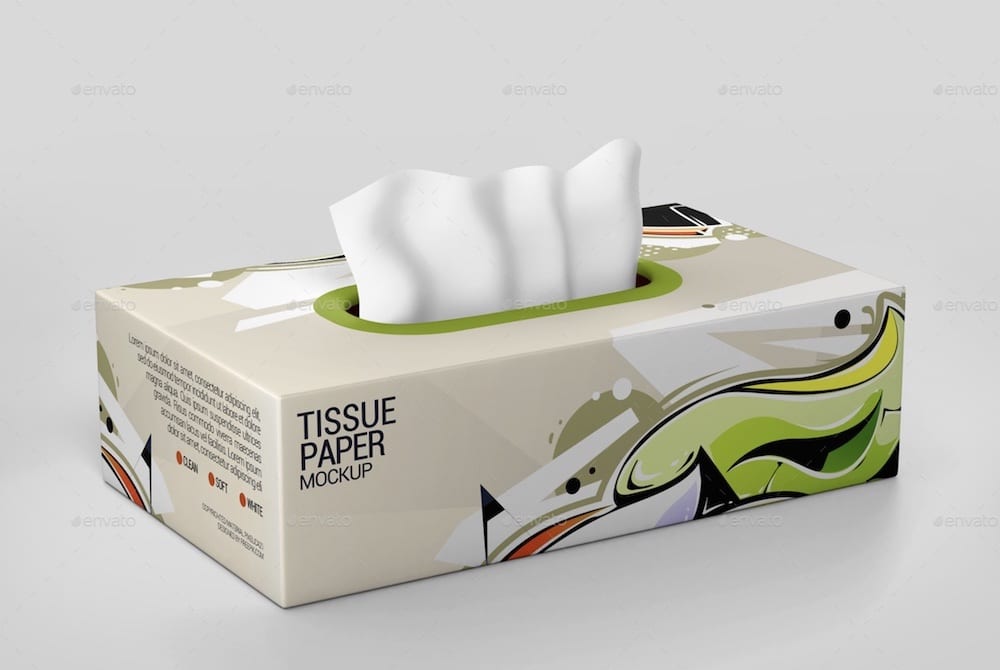 Tissue Paper Box Packaging Mockup - Design Cuts