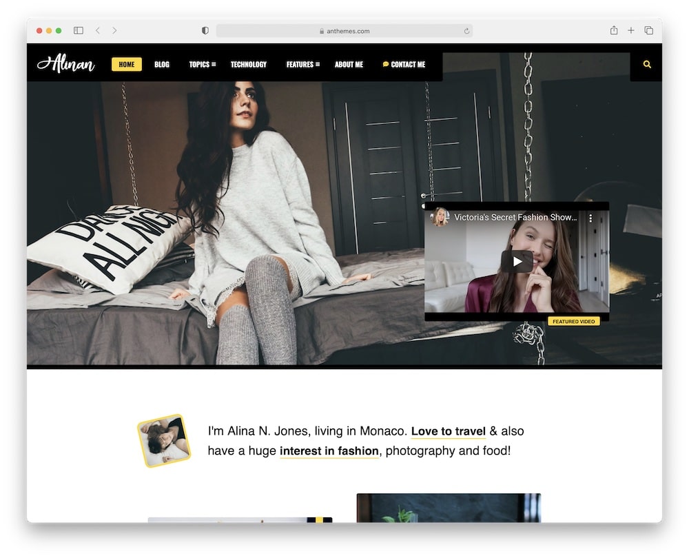 alinan wordpress vlog theme