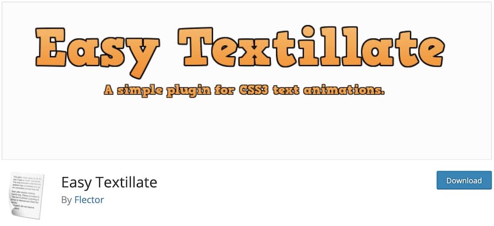 easy textillate free wordpress animation plugin