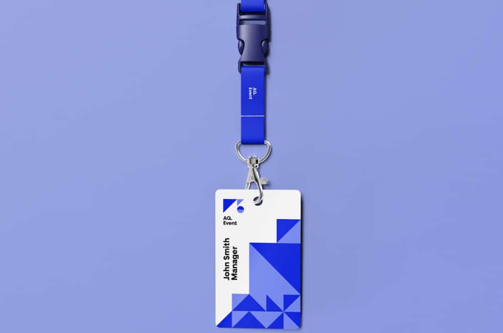 free lanyard id badge mockup