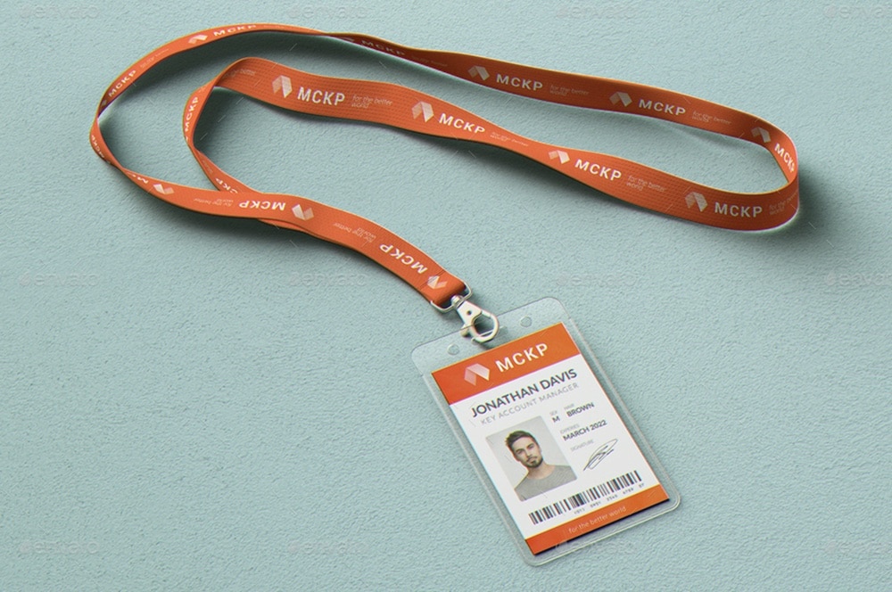 lanyard id card holder mockup